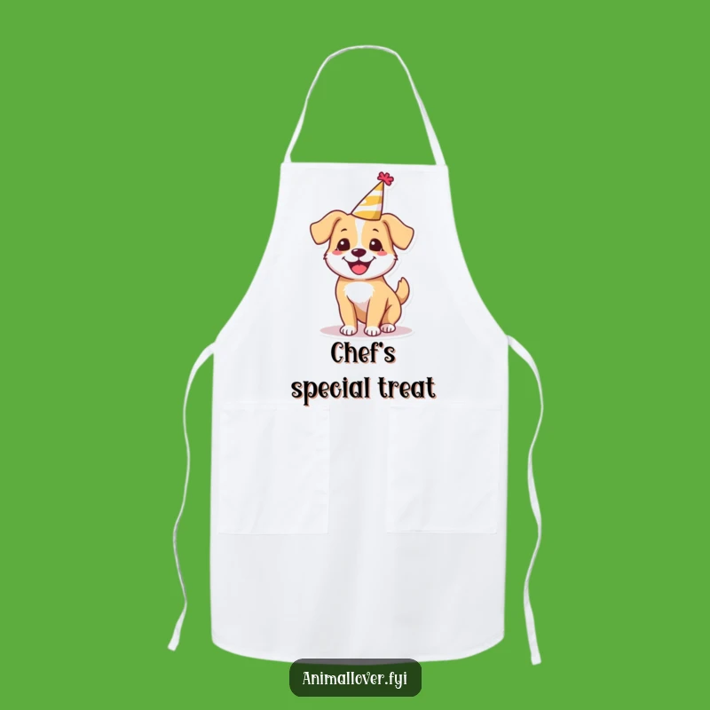 Funny Happy Dog Party Apron, Cook with Hilarious Canine Enthusiasm