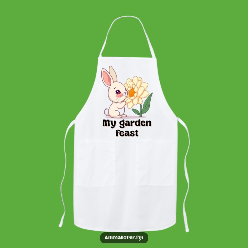 Funny Curious Rabbit Flower Apron: Cook with Curiosity and a Smile in the Garden
