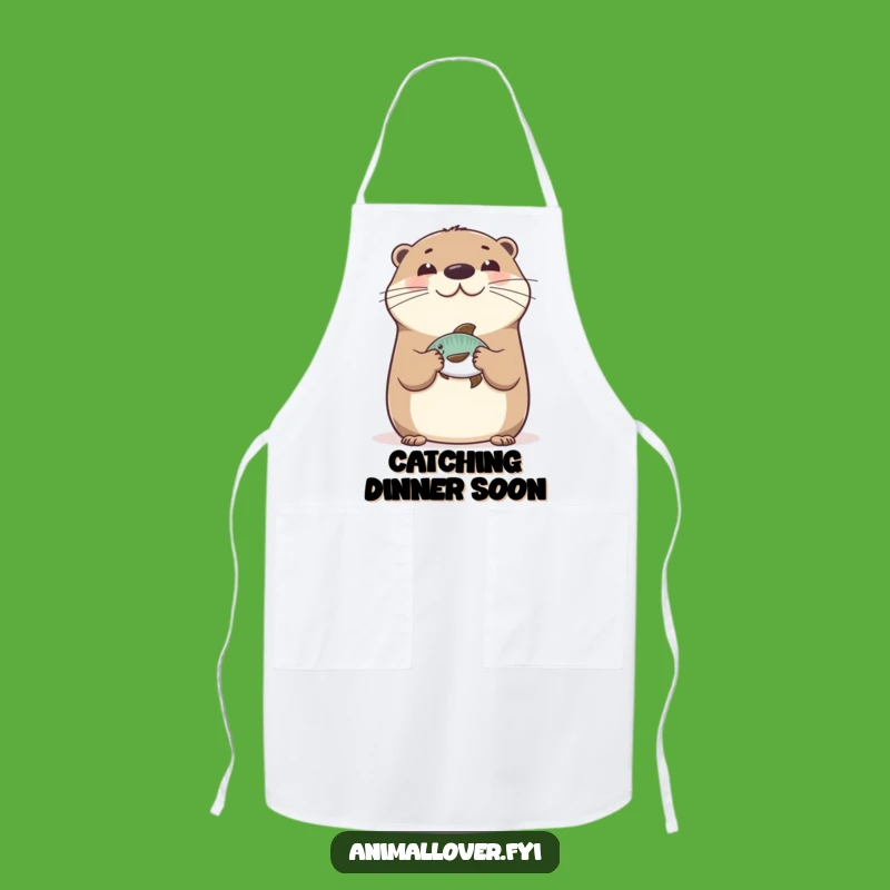 Funny Happy Otter Apron: Cook with Hilarious Aquatic Charm