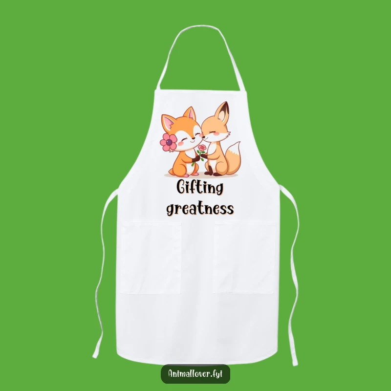 Funny Kind Fox Flower Apron: Cook with Love Using This Adorable Animal Kitchen Wear!