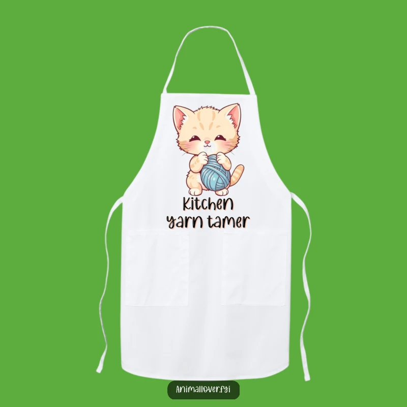 Funny Kitten Yarn Apron - Cute Cat Chef, Perfect Kitchen Gift