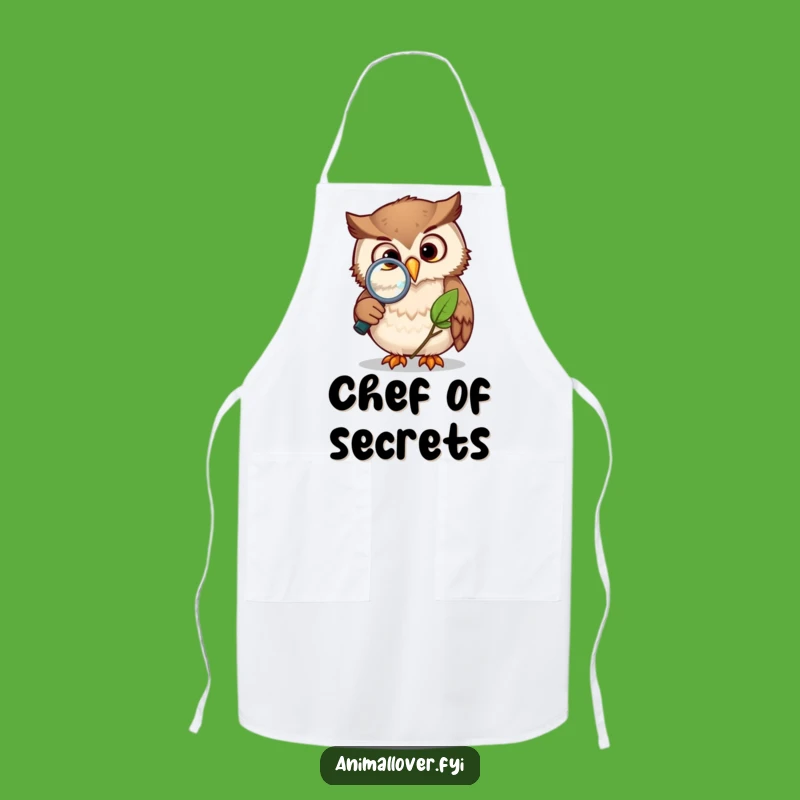 Funny Owl Scientist Apron - Curious Leaf Study Wear, Ideal Funny Gift
