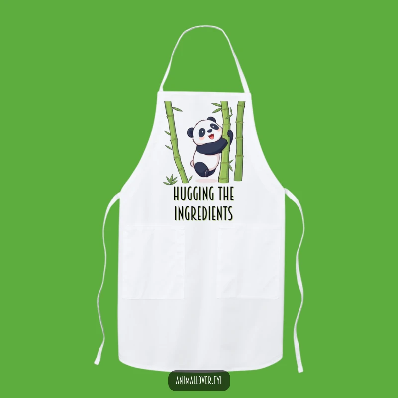 Funny Panda Bamboo Hug Apron: Playful Bear Kitchen Wear for Chefs Gift