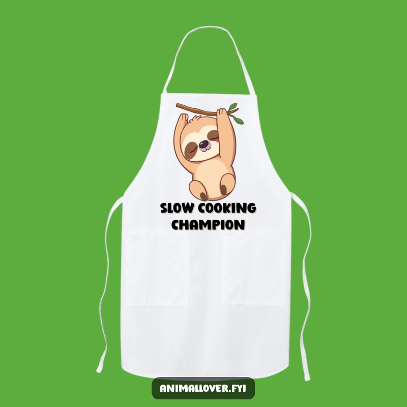 Funny Sloth Apron: Gentle Smile Kitchen Wear for Relaxed Cooking Fun
