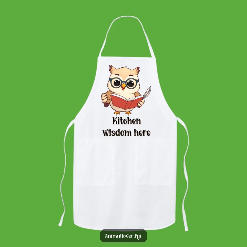 Funny Wise Owl Apron - Cook with Wisdom and a Smile