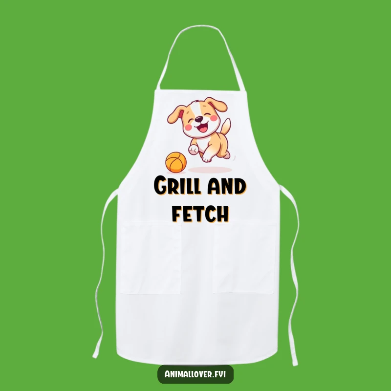 Funny Dog Chasing Apron: Cook with Playful Pup Spirit