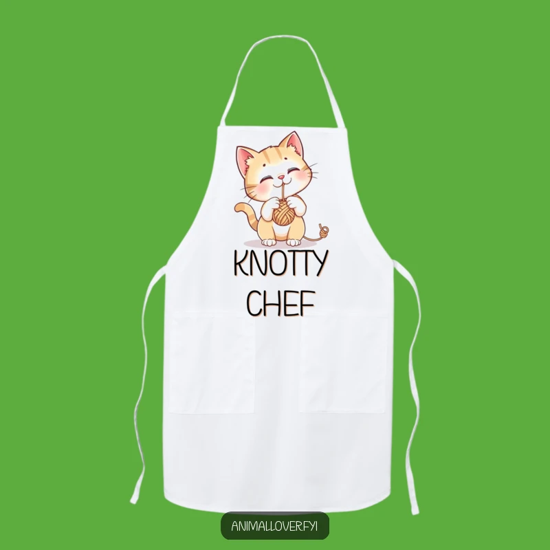 Funny Cat Yarn Ball Apron: Keep Clean and Have Fun with This Hilarious Feline Kitchen Wear!