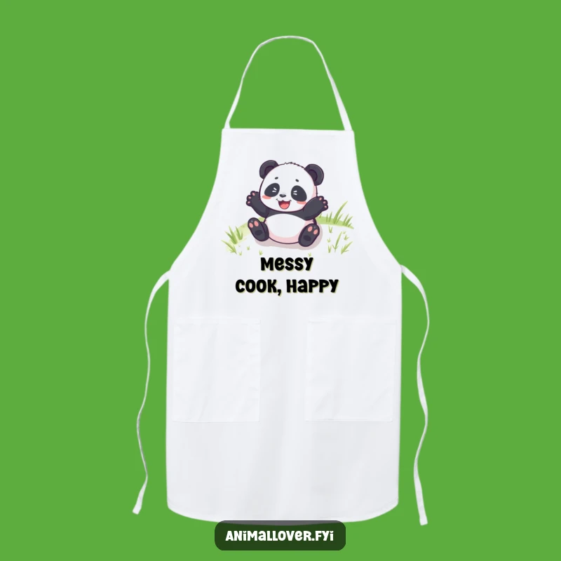 Funny Panda Cub Rolling Apron: Cook with Hilarious Playful Spirit