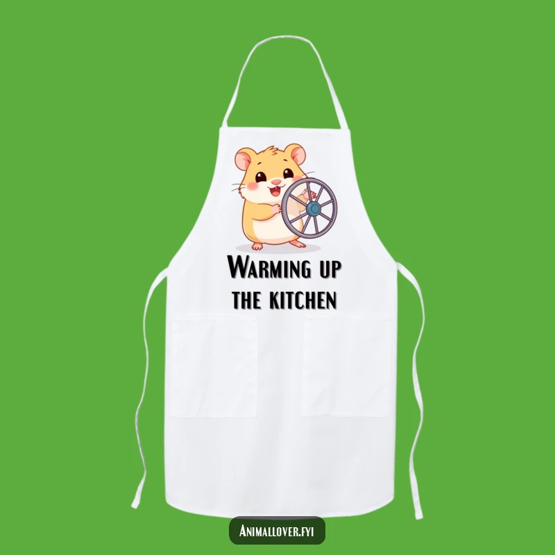 Funny Hamster Running Wheel Apron: Chef's Cute & Humorous Kitchen Companion
