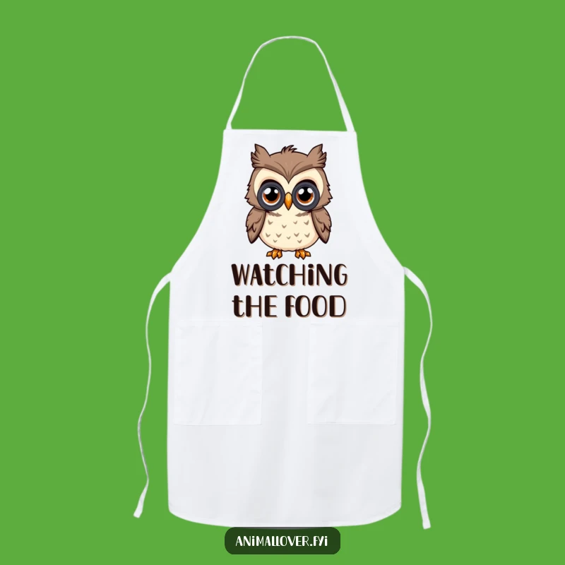 Funny Curious Owl Apron: Cook with Hilarious Observational Style