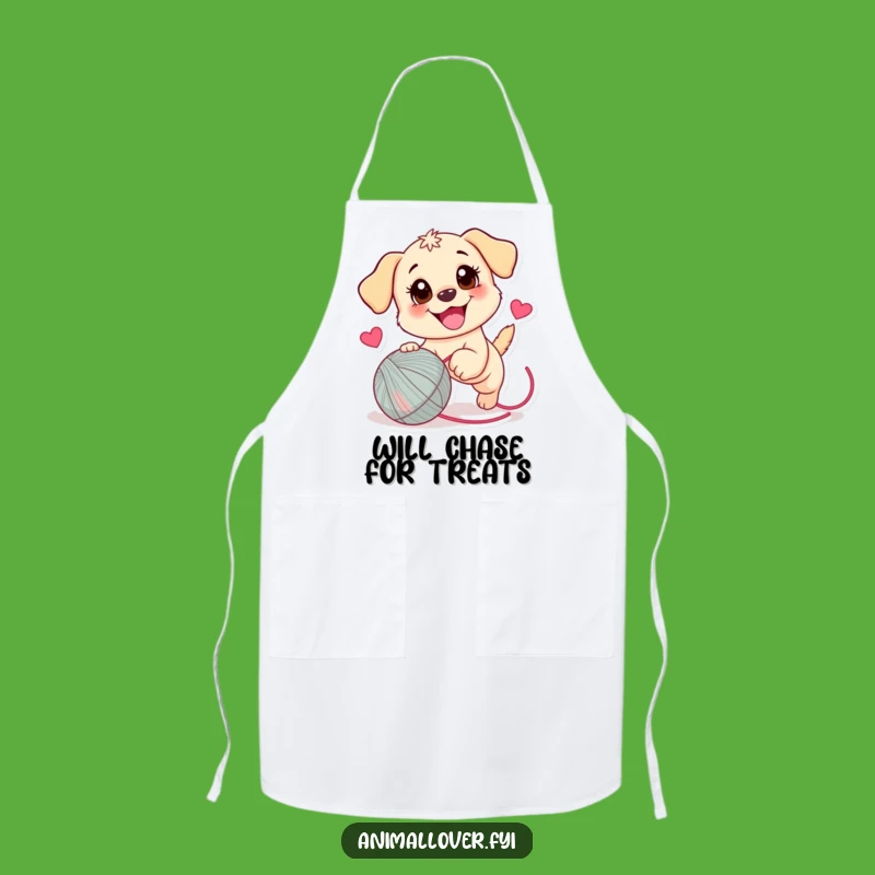 Funny Puppy Yarn Ball Apron: Kitchen Fun for Pet Lovers - Great Cooking Gift