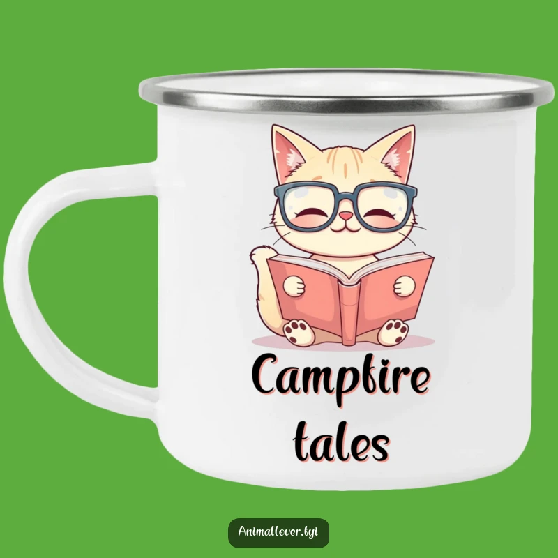 Funny Cat Scholar Camping Mug: Intellectual Adventures - A Hilarious Funny Gift for Campers