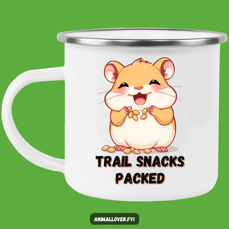 Funny Joyful Hamster Camping Mug, Your Hilarious Companion for Snack Adventures