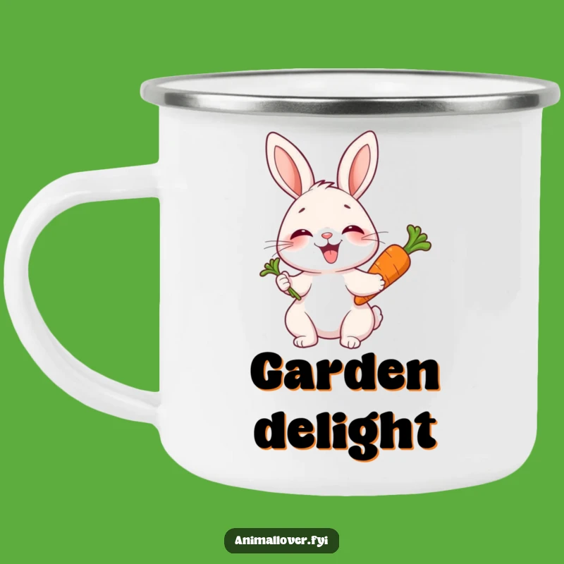 Funny Joyful Rabbit Camping Mug: Your Cheerful Companion for Outdoor Adventures!
