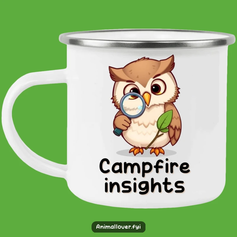 Funny Owl Explorer Mug - Curious Magnifying Glass Camp Cup, Unique Funny Gift