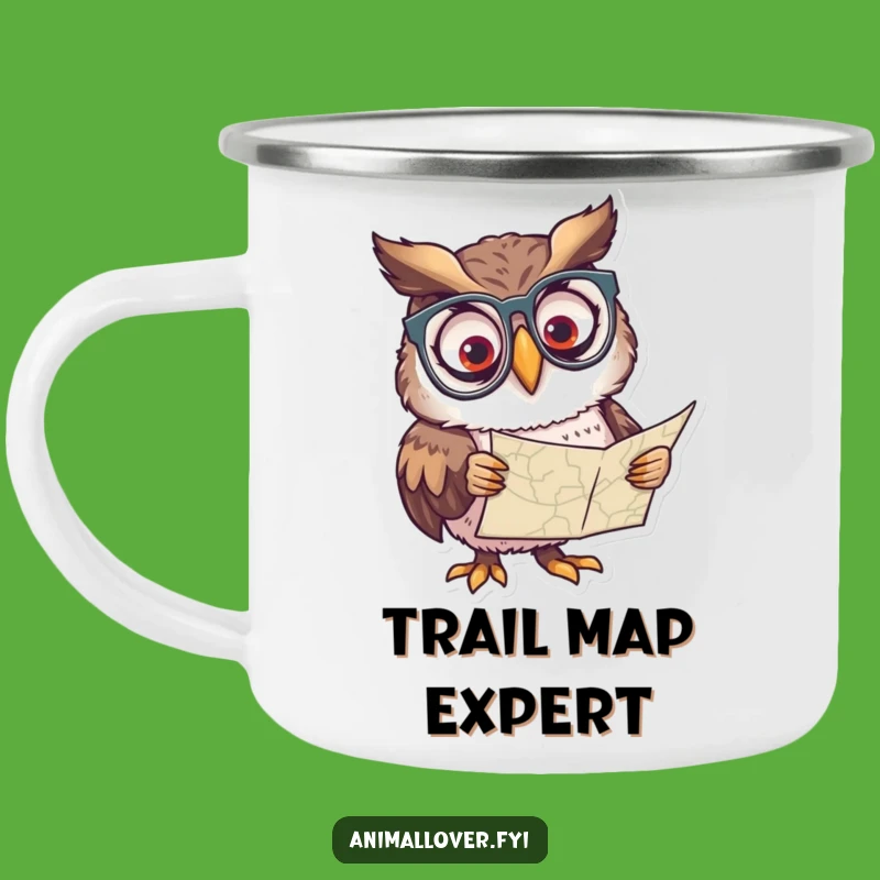 Funny Owl Spectacles Camping Mug: Outdoor Curious Scholar Cup, Wise Gift