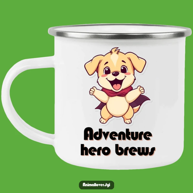 Funny Puppy Superhero Camping Mug - Adventure Fuel Gift!