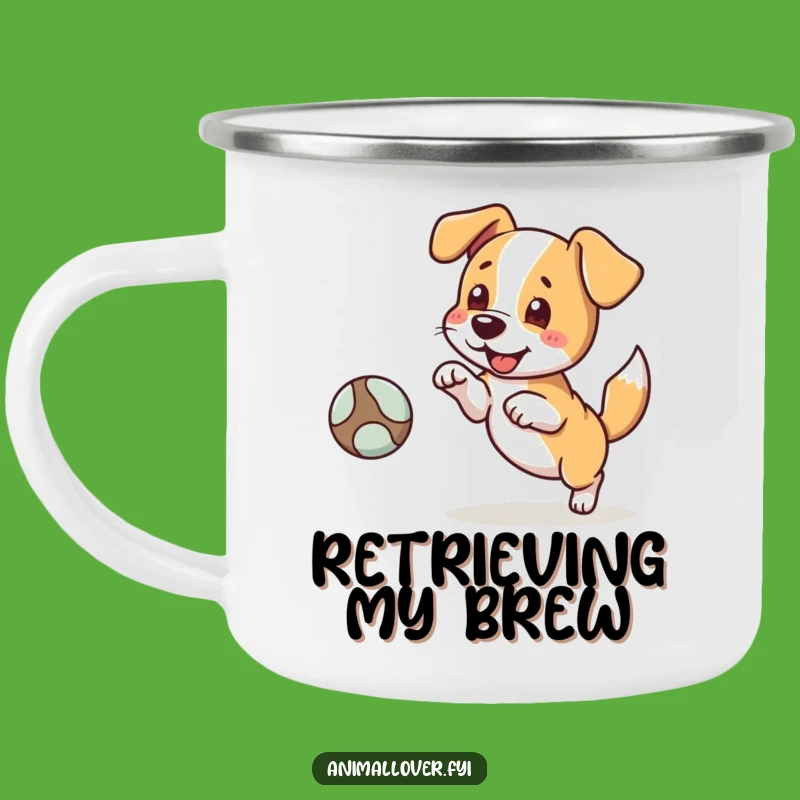 Funny Fetching Dog Camping Mug: Your Playful Partner for Adventures