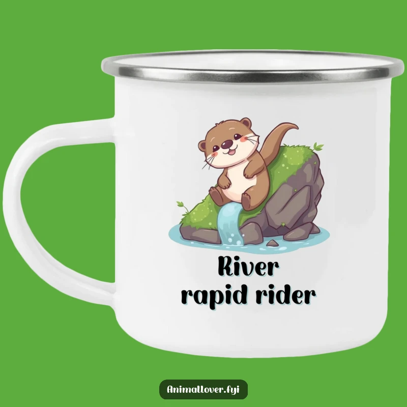 Funny Otter Camp Mug: Playful Slider - Adventure Gift