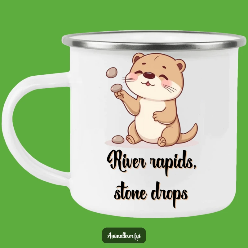Funny Otter Camping Mug: Playful Juggler for Outdoor Fun