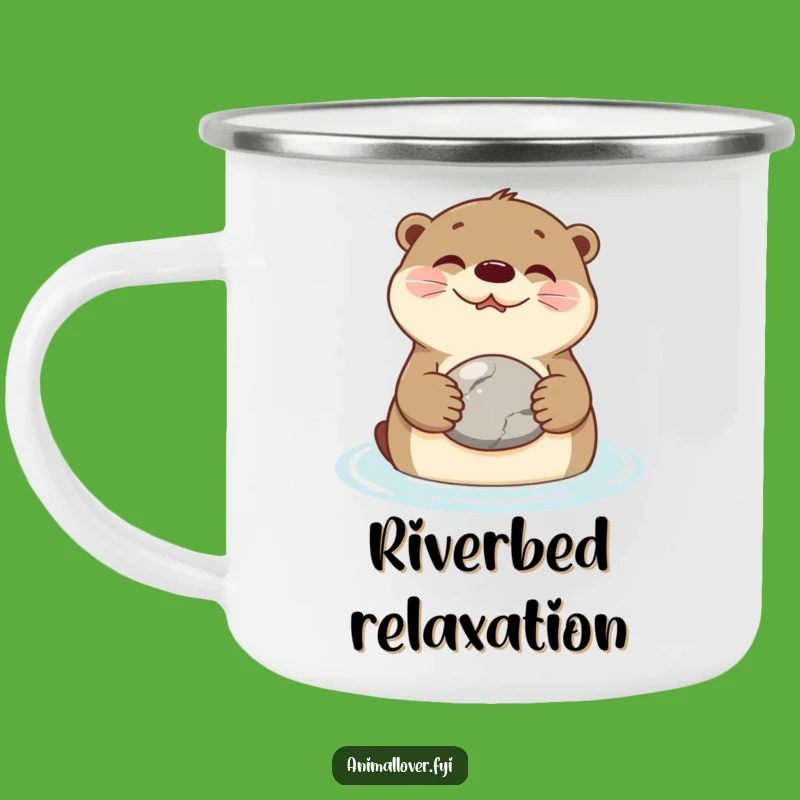 Funny Otter Stone Camping Mug: Durable River Dweller Gear for Outdoor Relaxation Gift
