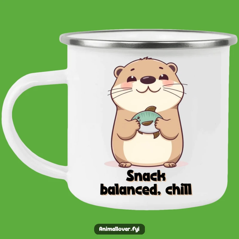 Funny Happy Otter Camping Mug: Sip Your Adventure with Hilarious Style