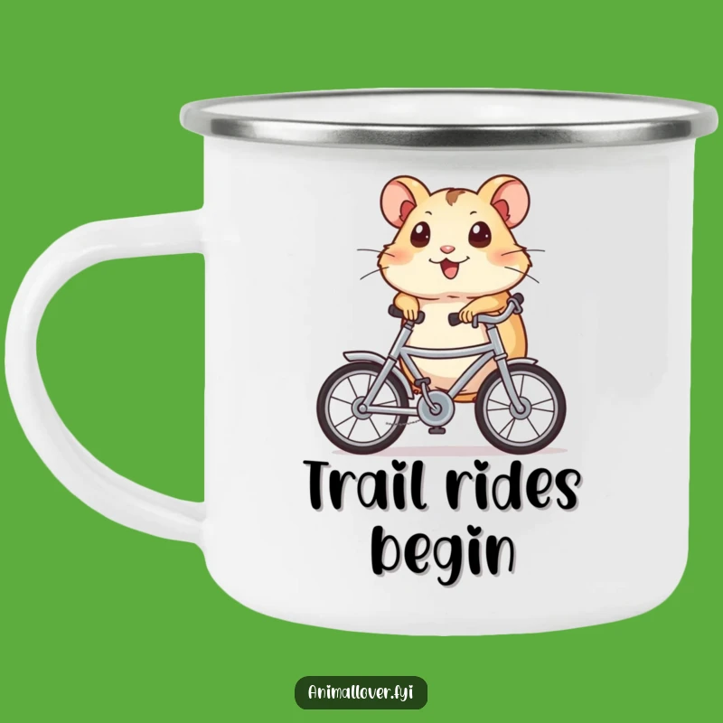 Funny Hamster Bicycle Camping Mug: Durable & Hilarious Pet Adventure Gear Gift