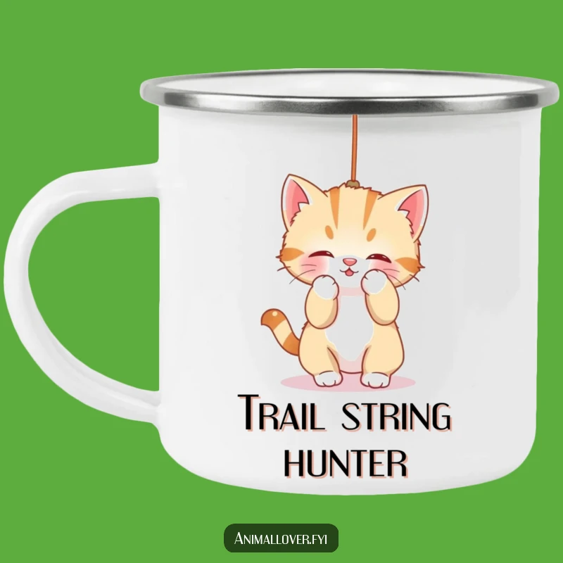 Adventure Ready Funny Kitten String Camping Mug: Sip with Playful Kitty Charm!