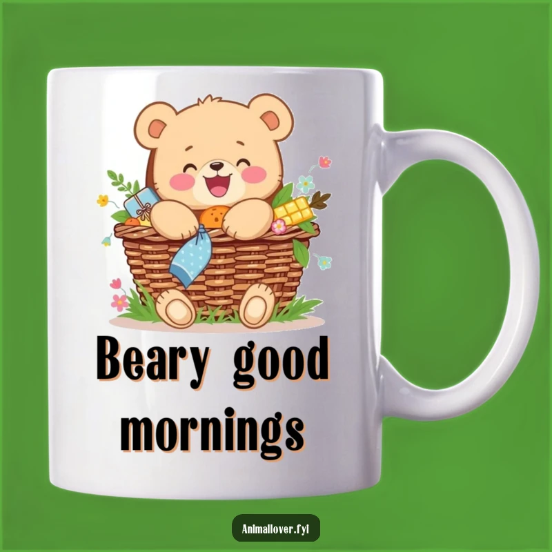 Funny Bear Cub Picnic Mug: Happy Foodie Gift, Joyful & Funny