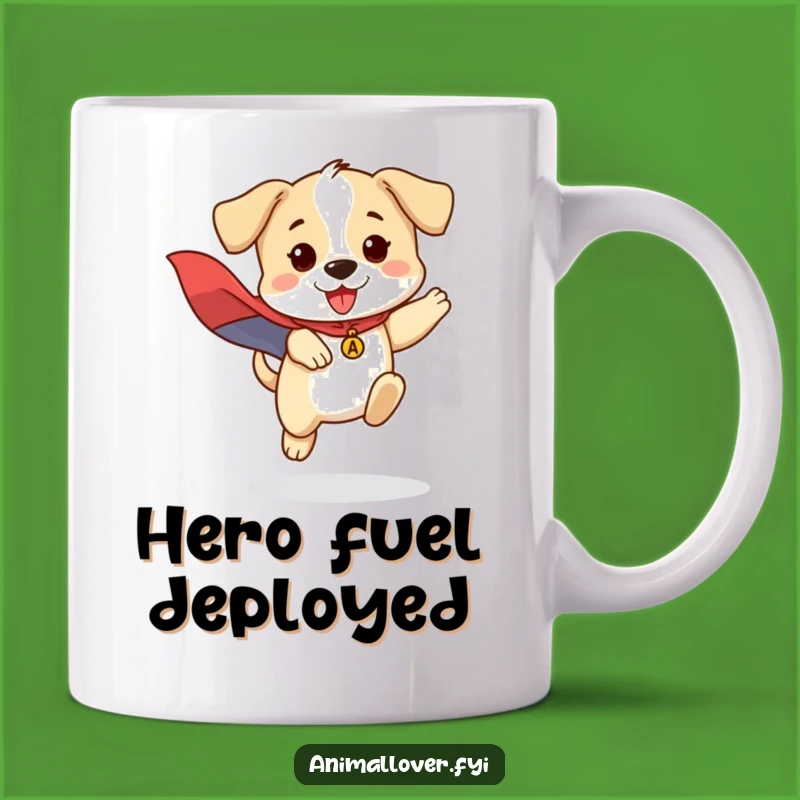 Funny Brave Puppy Cape Mug: A Hilarious Heroic Gift for the Super Dog Lover