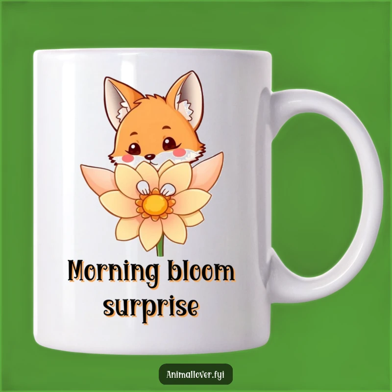 Funny Fox Flower Mug: Peek-a-Boo Curiosity, Perfect Funny Gift