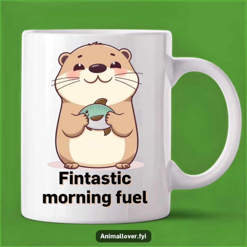Funny Happy Otter Mug: Hilarious Gift for Otters Lovers and Fish Fans