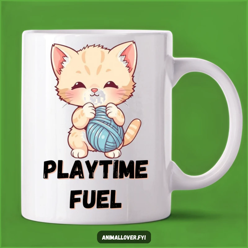 Funny Kitten Yarn Mug - Cute Playful Cat, Perfect Gift for Cat Lovers