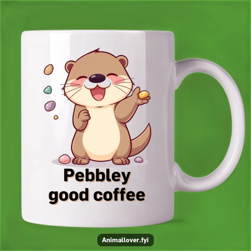 Funny Otter Juggling Mug - Shiny Pebble Fun & Happy Moments Gift