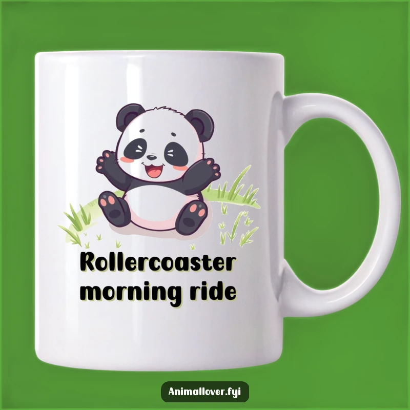 Funny Panda Cub Rolling Mug: Hilarious Joyful Art for Panda Lovers