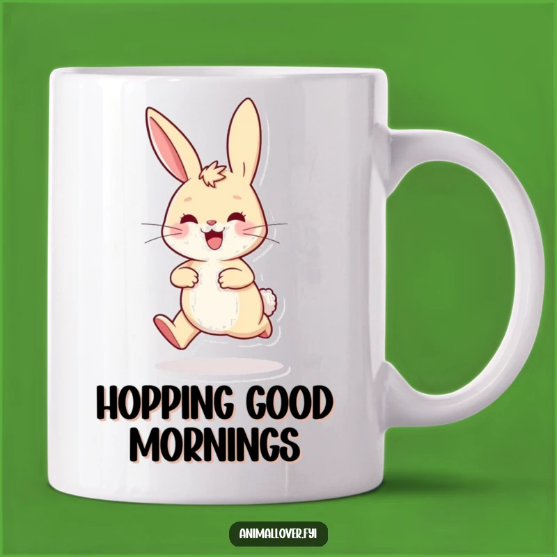 Funny Playful Rabbit Mug, a Hilarious Gift for Energetic Hop Lovers