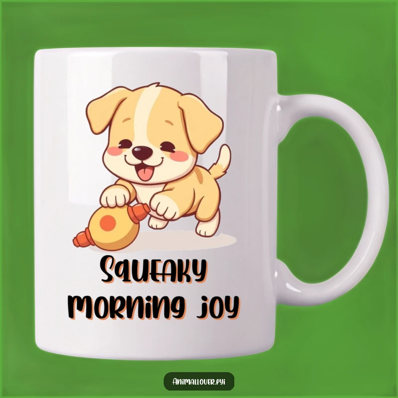 Funny Puppy Pouncing Mug: Playful Dog Lover Gift, Energetic & Funny
