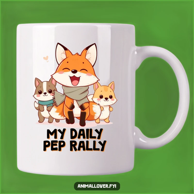 Funny Fox Parade Mug: Enthusiastic Leader Animal Crew, Perfect Gift for Animal Lovers