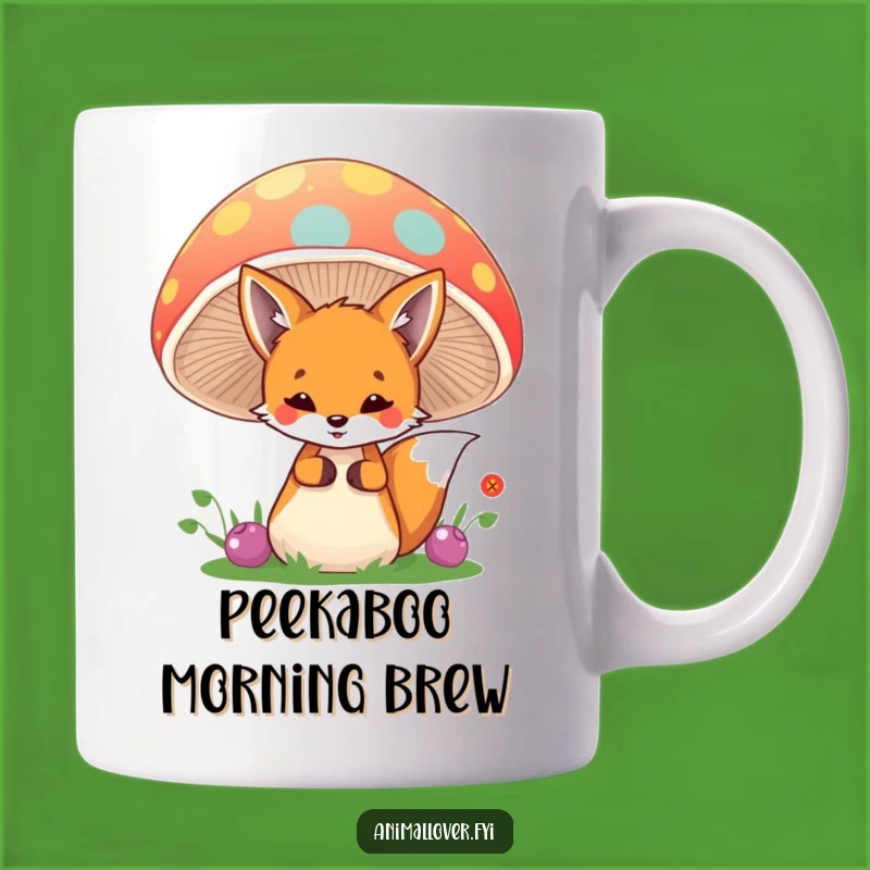 Funny Fox Mushroom Mug: Whimsical Forest Creature Gift for Nature Lovers