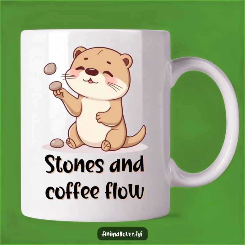Funny Otter Mug: Curious Juggler, Smooth Stones - Perfect Gift for Playful Minds