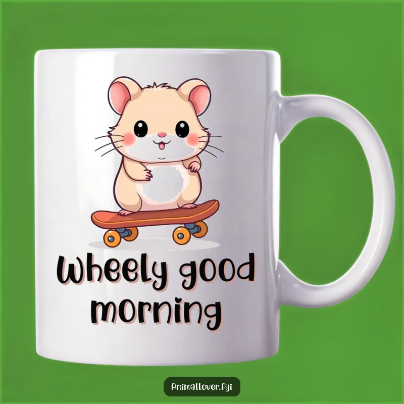Funny Hamster Skateboarder Mug: The Rad Gift for Pet Lovers with Awesome Moves!