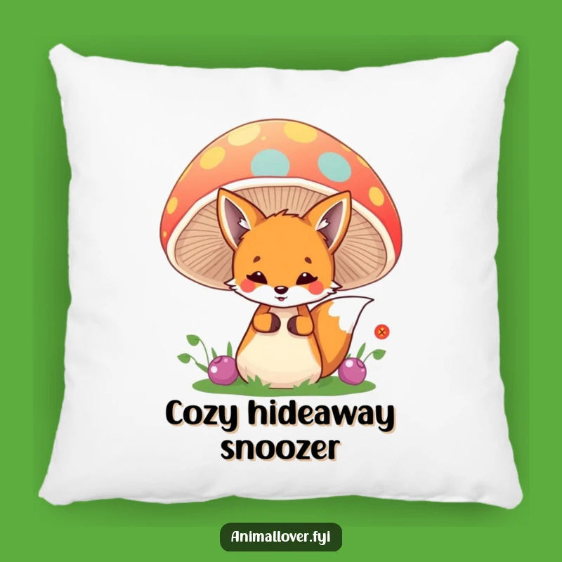 Funny Fox Mushroom Pillow: Cozy Accent for a Touch of Whimsy