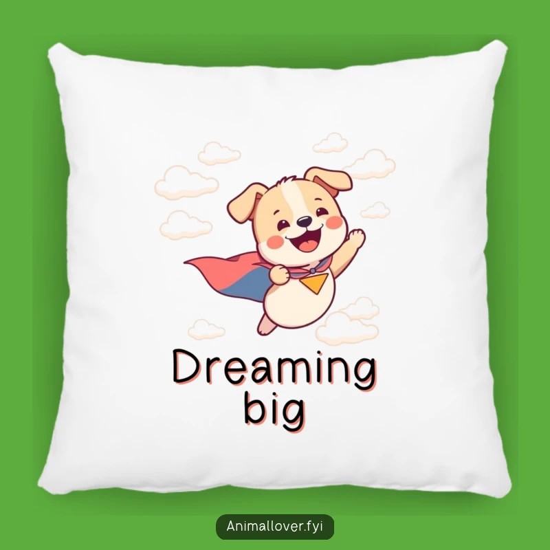 Funny Flying Dog Hero Pillow: Snuggle Up with This Hilarious and Comforting Canine Companion!