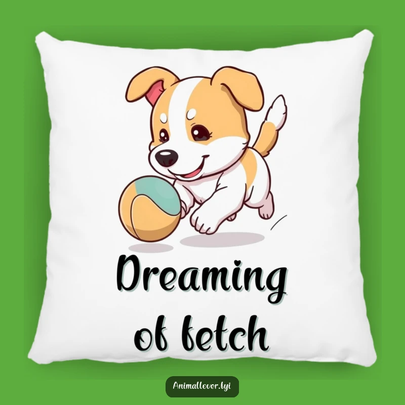 Funny Focused Dog Ball Chase Pillow: Soft Cartoon Cushion for Playful Comfort