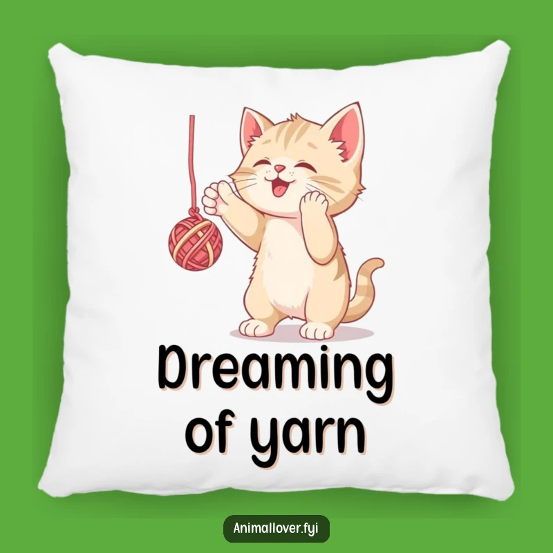 Funny Kitten Yarn Batting Pillow: Cuddle Up with Feline Fun