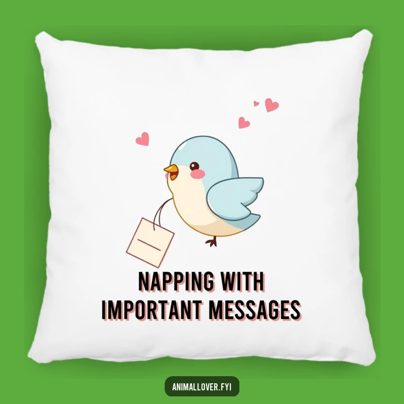 Funny Bird Note Pillow: Cozy Messenger with Love Note, Soft & Amusing Accent