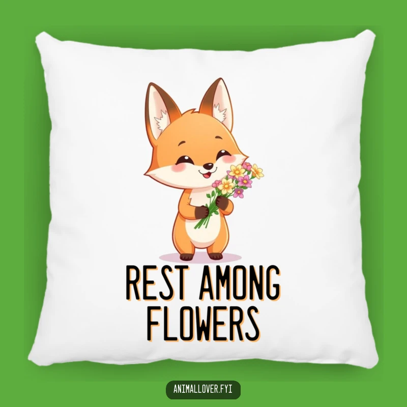 Funny Fox Flower Bouquet Pillow: Cozy Comfort with a Floral Touch