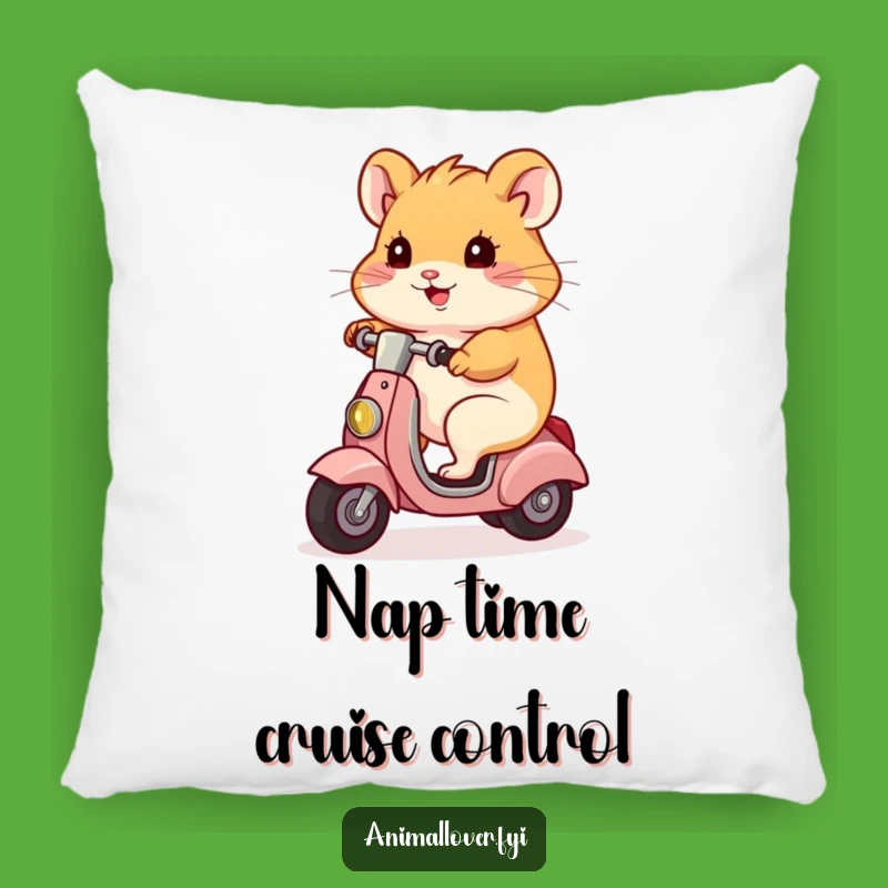 Funny Hamster Scooter Pillow - Comfy & Hilarious Gift!