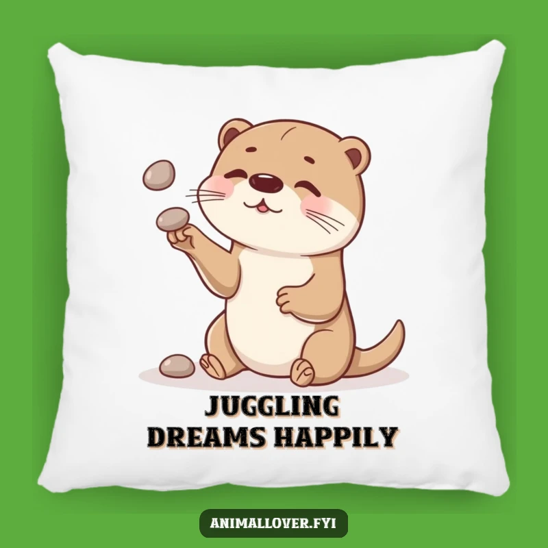 Funny Otter Pillow: Cozy Juggler for Playful Comfort and Charm
