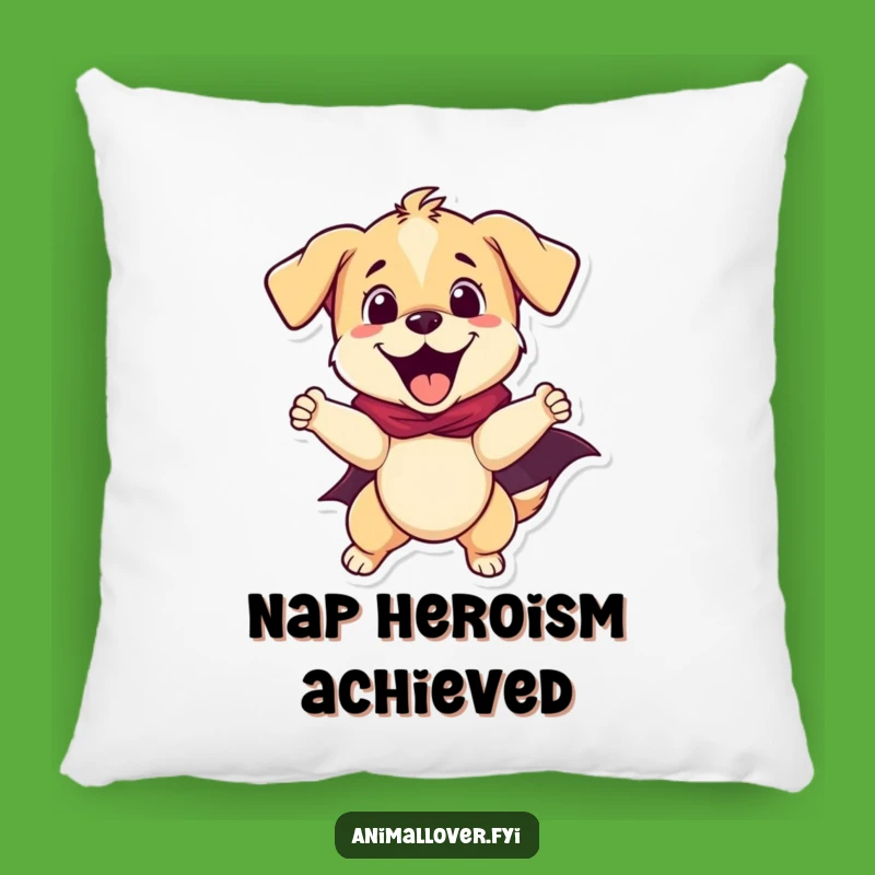 Funny Puppy Superhero Pillow - Comfy & Courageous Gift!